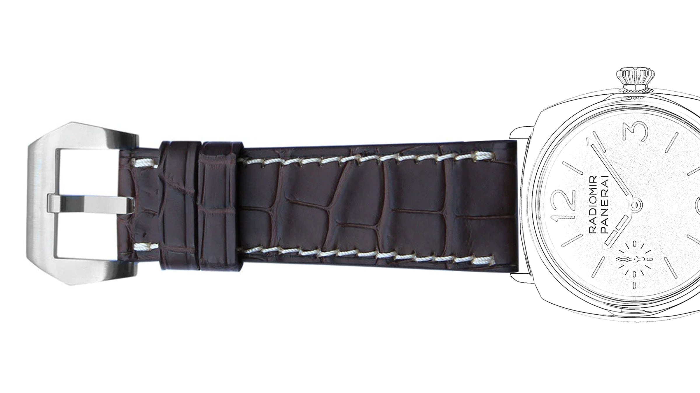 Cinturino Orologio 26mm In Pelle Marrone Per Panerai Radiomir – Gator Stile, Comodo E Robusto - Foto 1