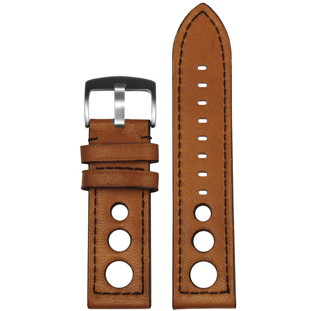 Torrino Italian Lamb Rally Watch Band | Tan | Black Stitching & Backing