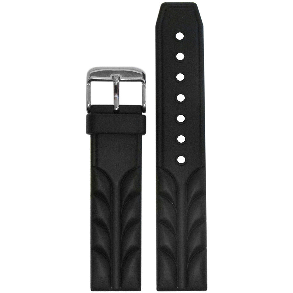 NBR Italian Rubber Watch Band | Black | Sport Diver | Bonetto 287