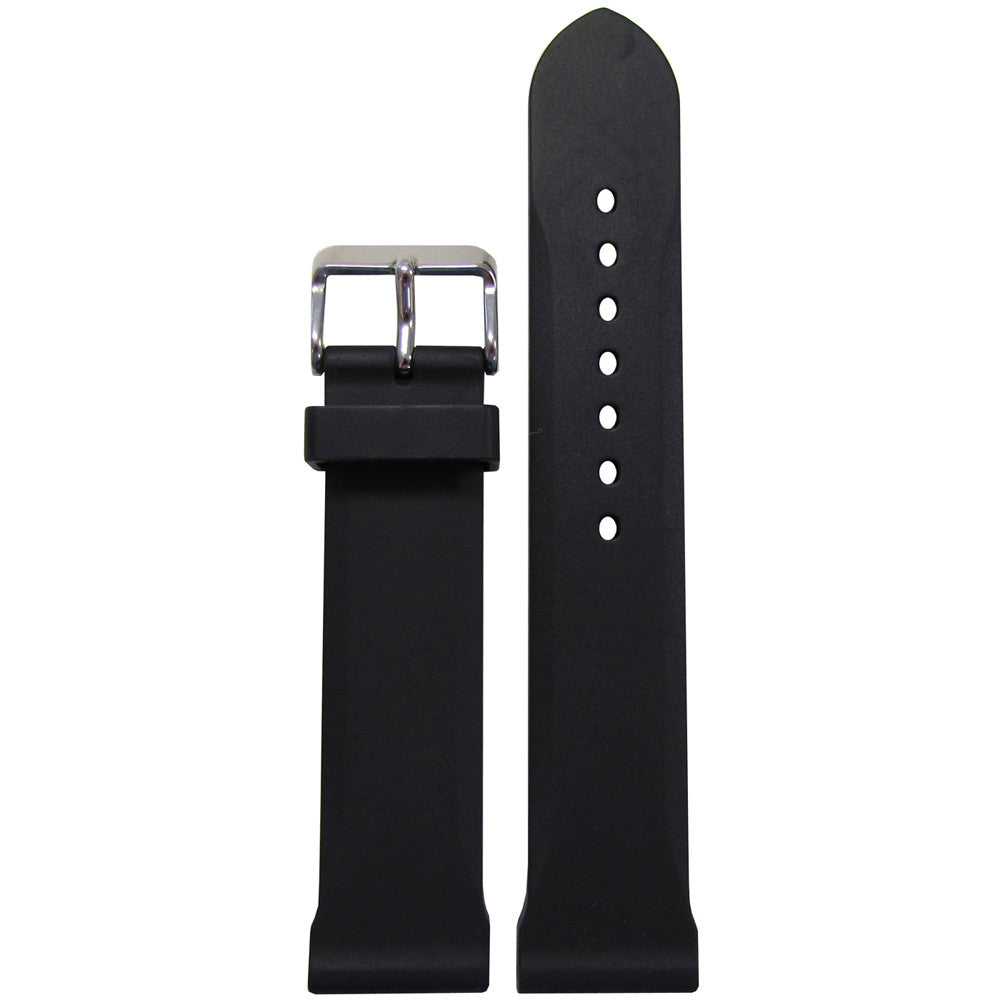 NBR Italian Rubber Watch Band | Black | Flat Diver | Bonetto 306
