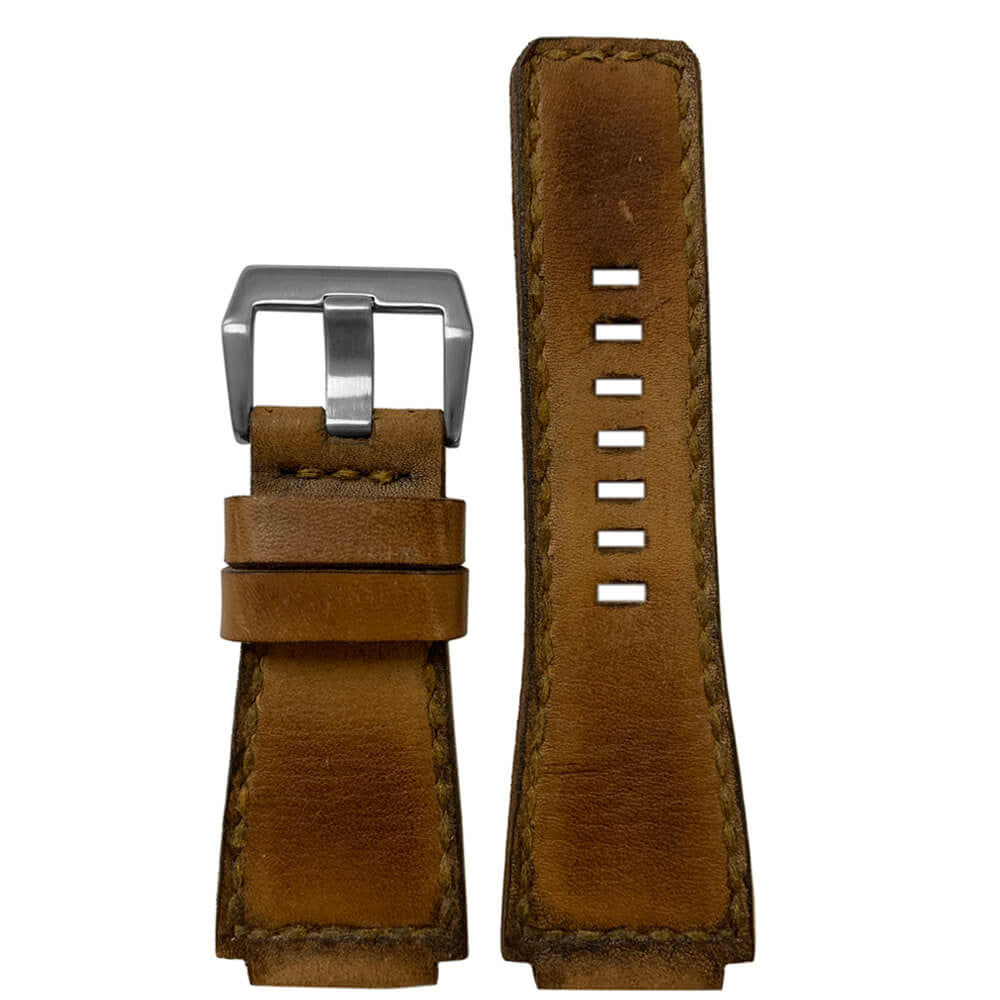 Vintage Leather Watch Band | Caitlin | Tan | Handmade | Gunny Straps | for Bell & Ross