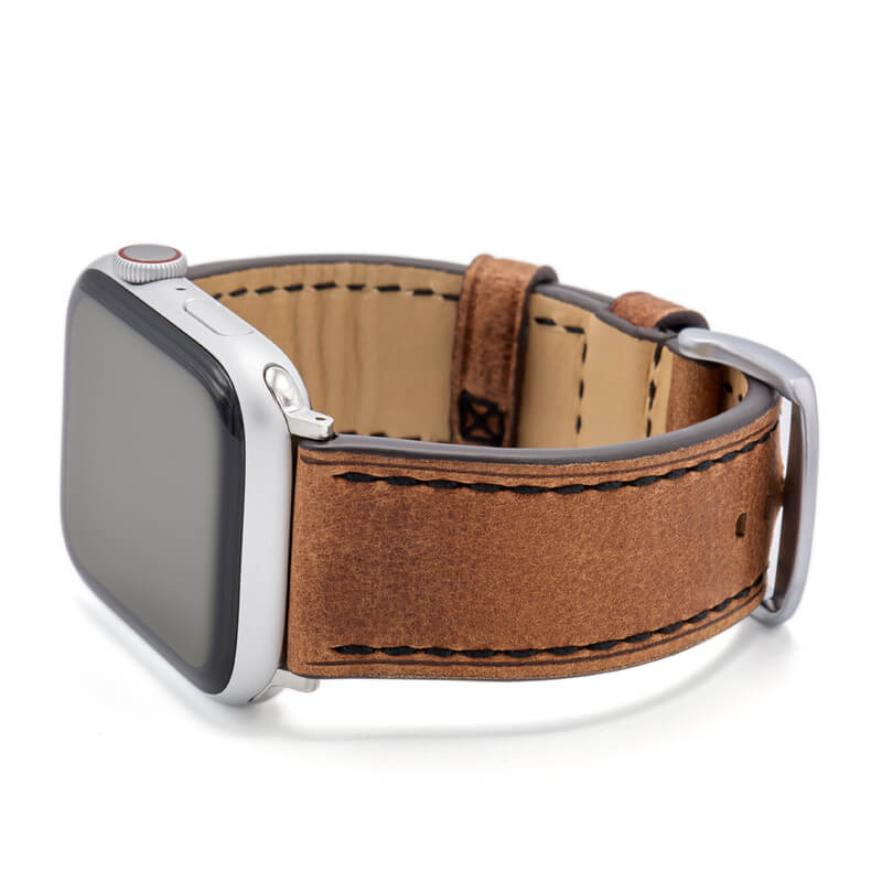 Apple Watch Vintage Leather Watch Band Oxford Mahogany