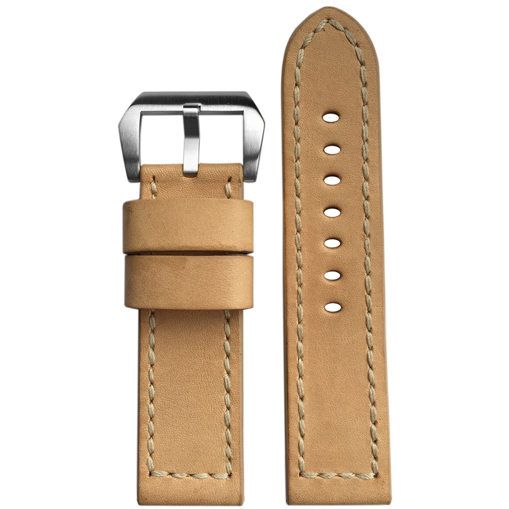 Vintage Leather Watch Band | Beige | Match Stitch
