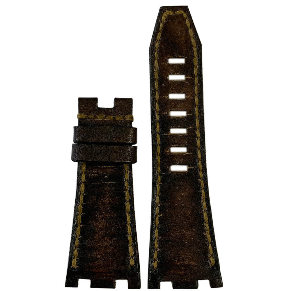 Vintage Leather Watch Band | Arillo | Light Brown Stitch | for 42MM AP Royal Oak Offshore (Deploy Buckle)