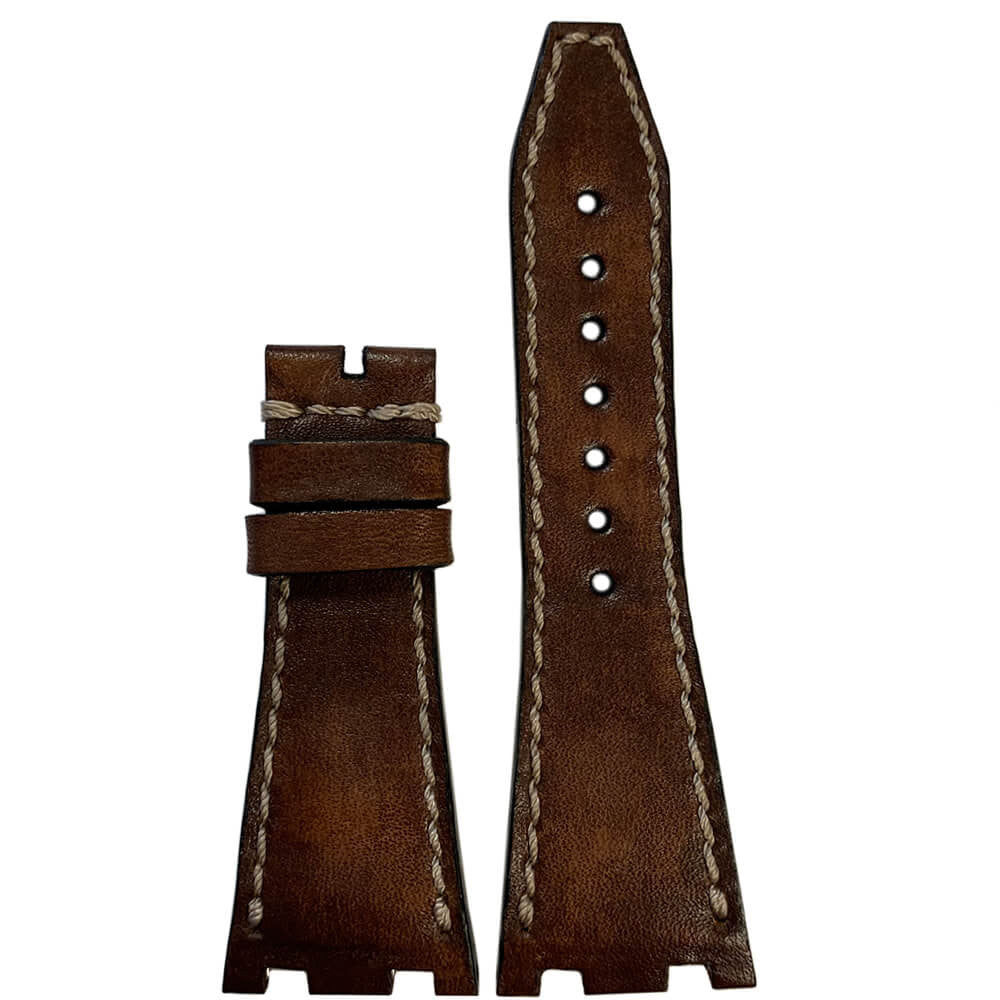 Vintage Leather Watch Band | Panettone | Cream Stitch | for 42MM AP Royal Oak Offshore (Pin Buckle)