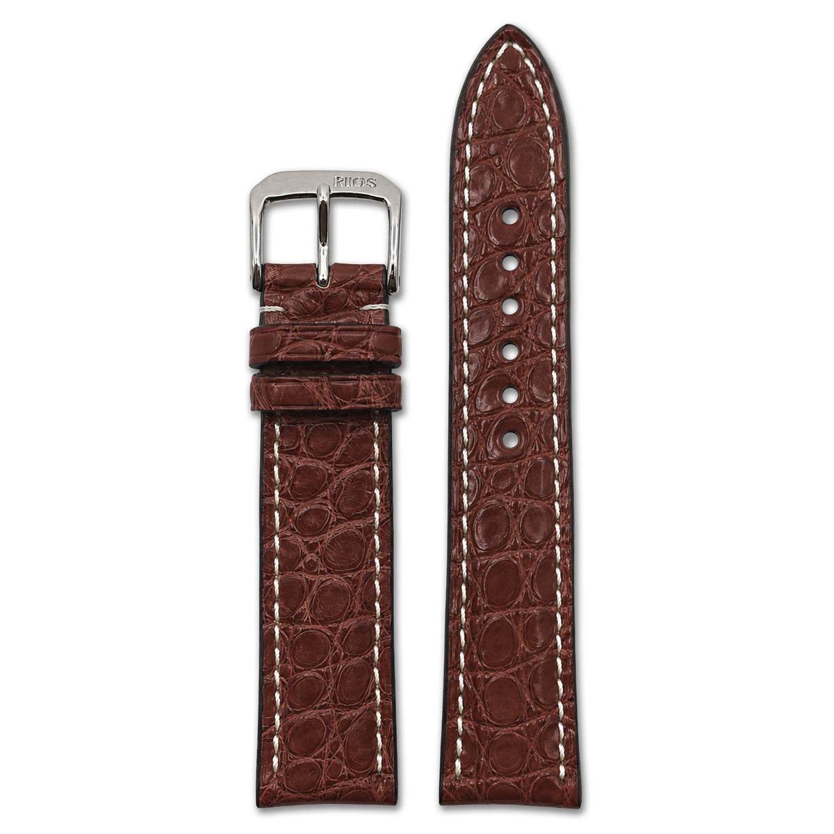 Genuine Alligator Watch Band | Ambassador | Flank Cut | Mahogany