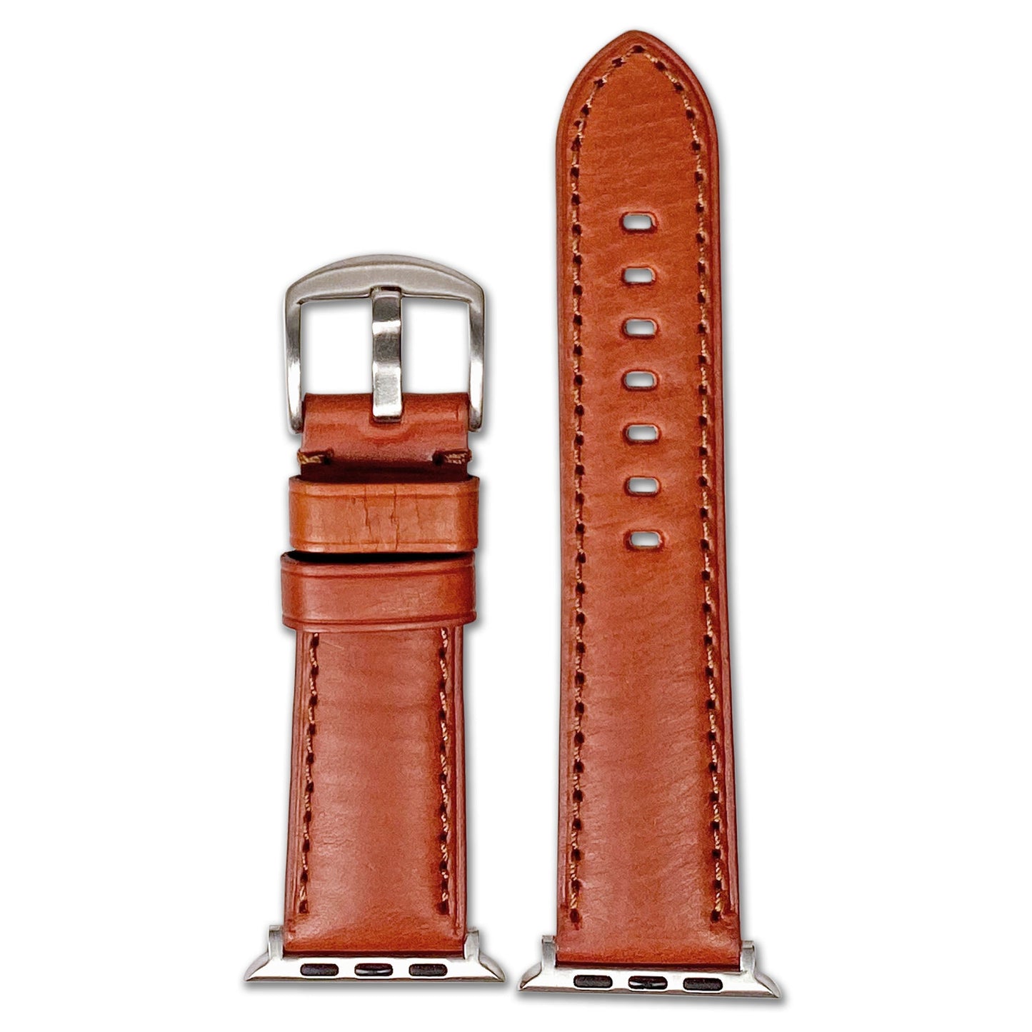Apple Watch | HZ Soft Calf Leather Watch Band | Padded | Rou | Match Stitch