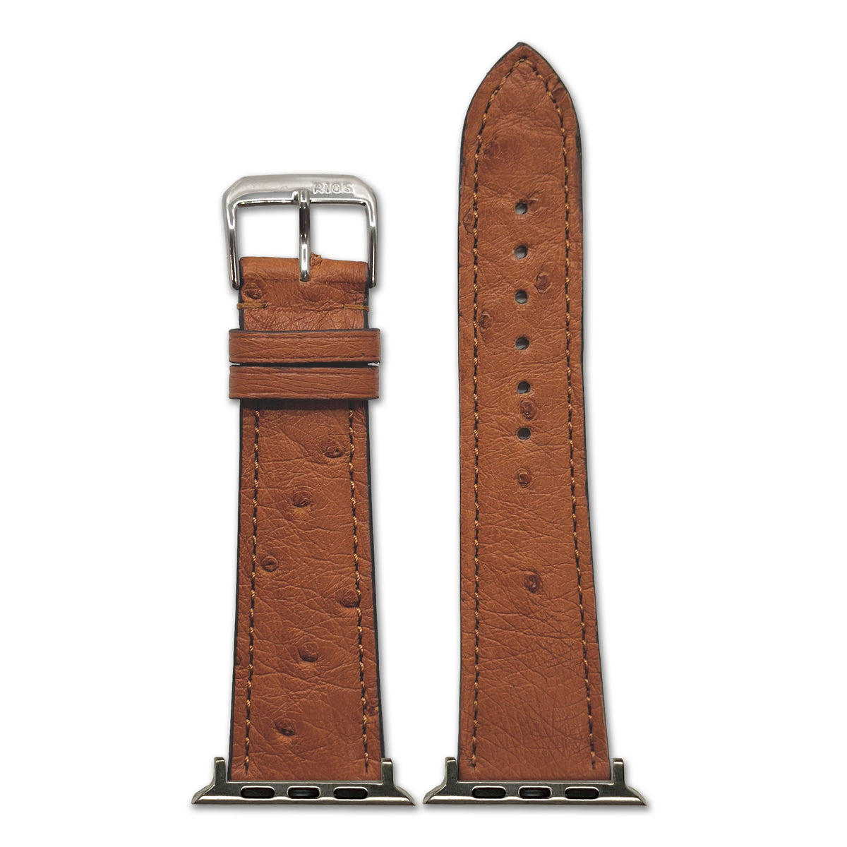 Genuine Ostrich Leather Watch Band for Apple Watch, Maison - Cognac