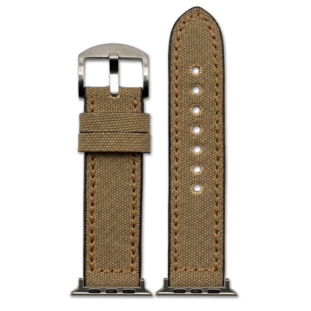 Vintage Canvas Watch Band for Apple Watch, Virginia - Cognac