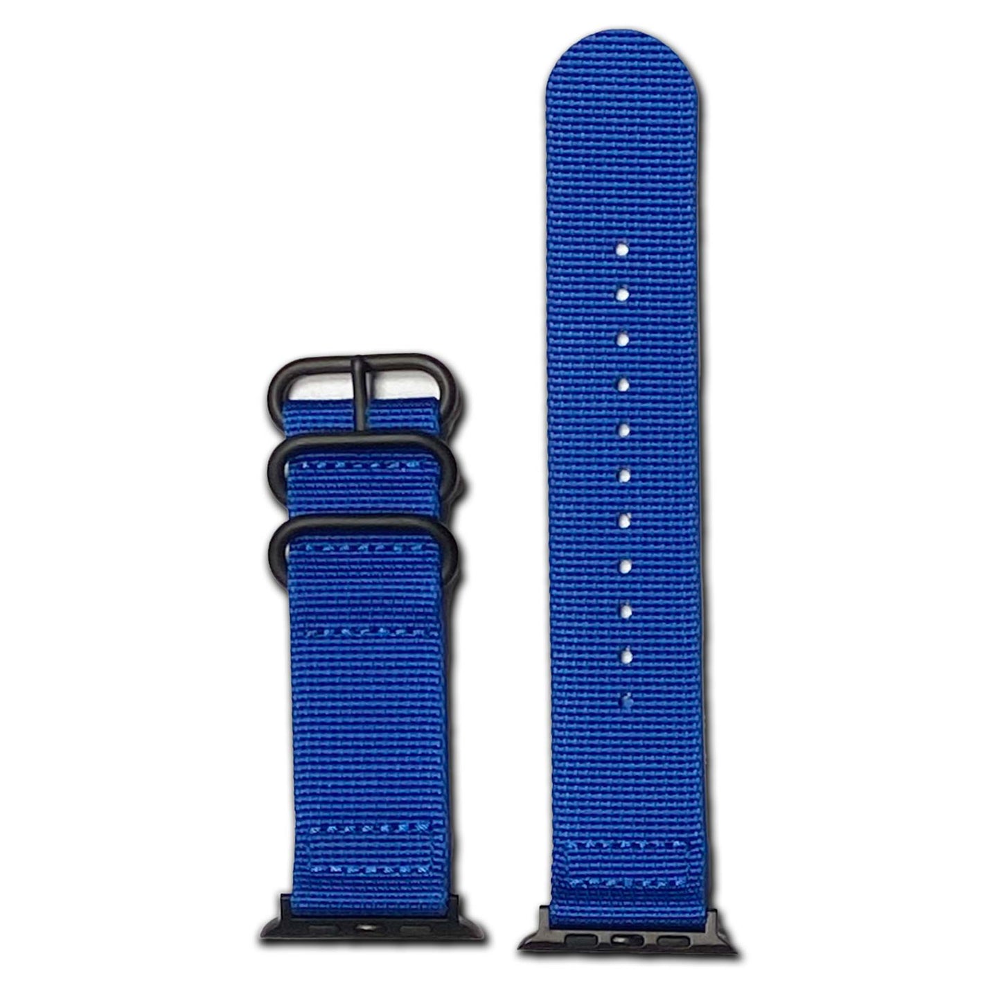 Traditional Blue Two Piece Ballistic Nylon Apple Watch Band | PVD Hardware