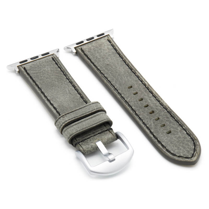 Apple Watch | Vintage Leather Watch Band | Oxford | Stone Grey | Black Stitch