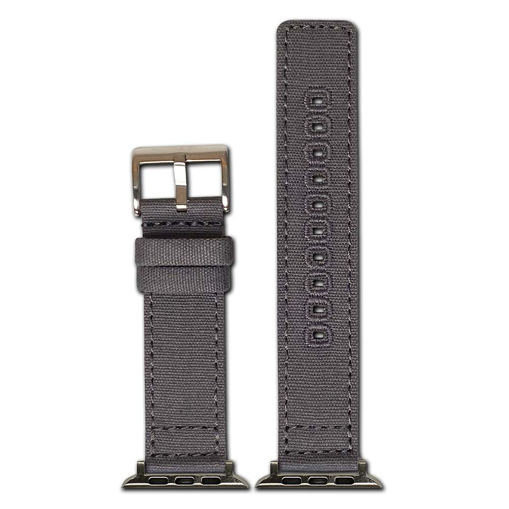 Apple Watch Watch Band | Grey | Canvas | Two-Piece | Match Stitch