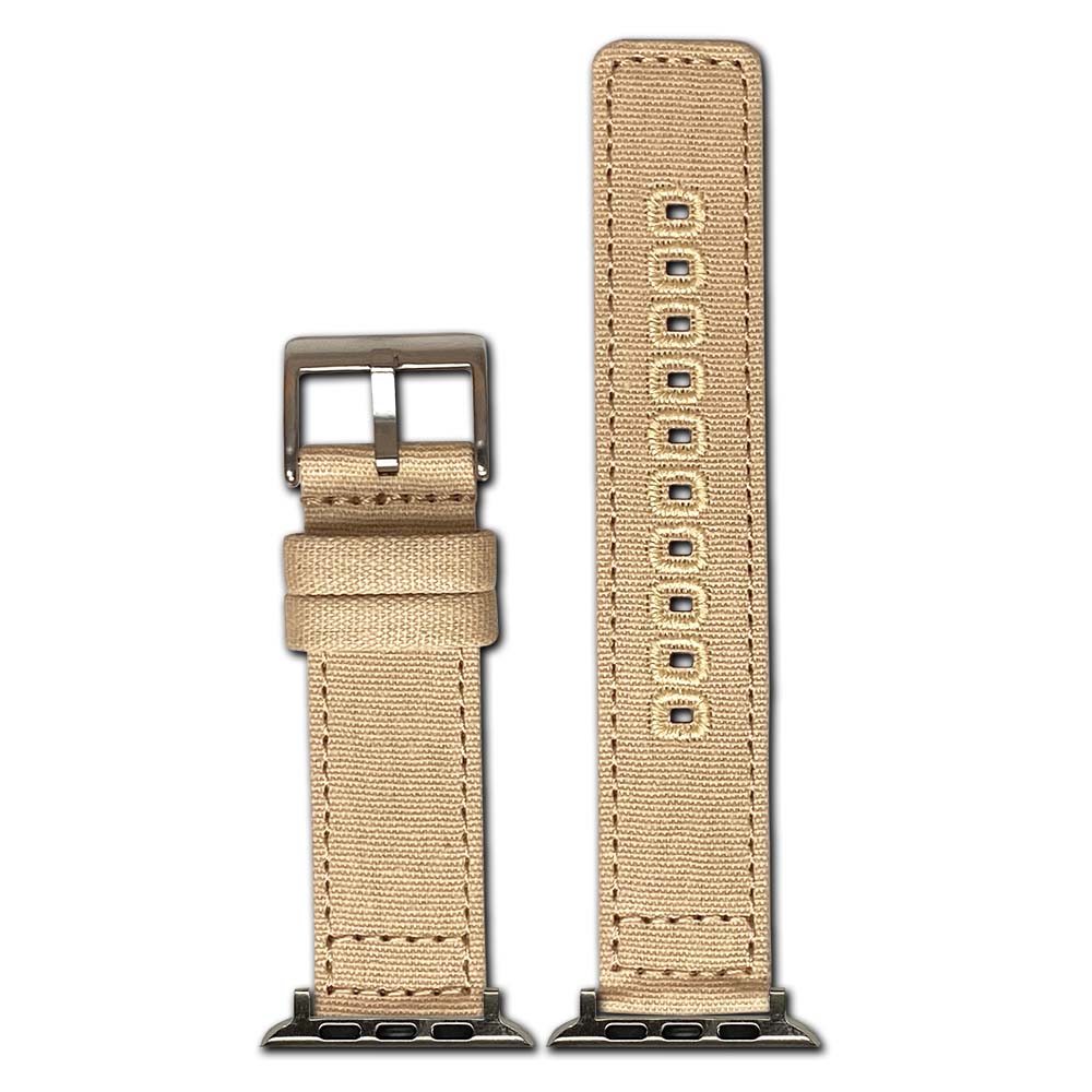 Apple Watch Watch Band | Khaki | Canvas | Two-Piece | Match Stitch