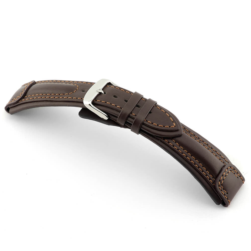 Genuine Calfskin Watch Band | Apulia | Aviator Style | Mocha