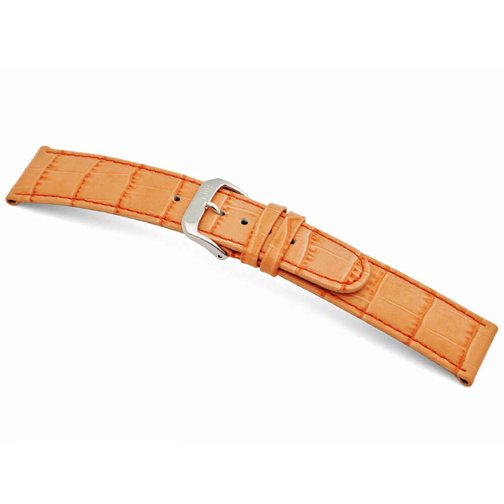 Embossed Leather Alligator Print Watch Band | Argentina | Orange