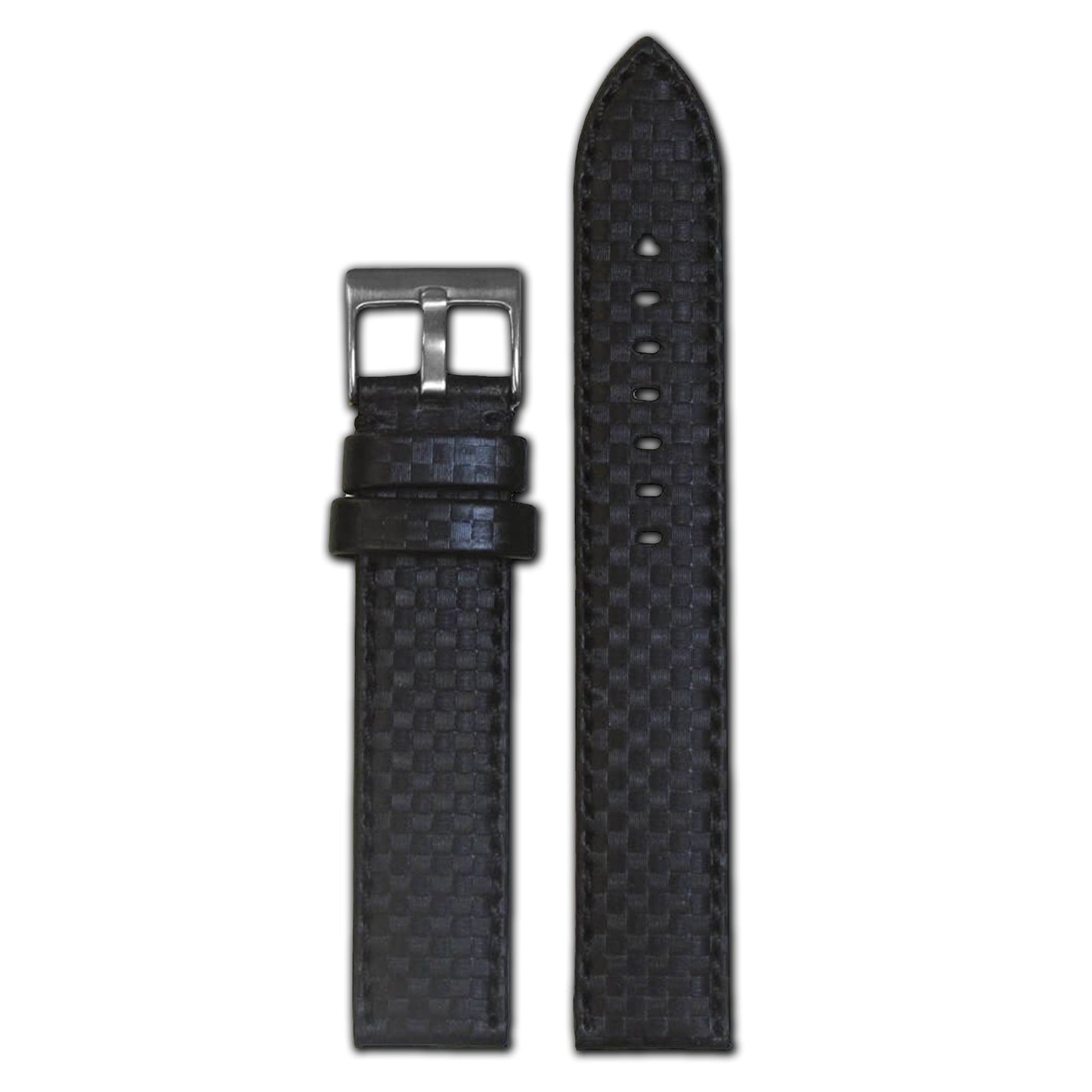Black Carbon Watch Band | Black Stitch | Hadley Roma MS847