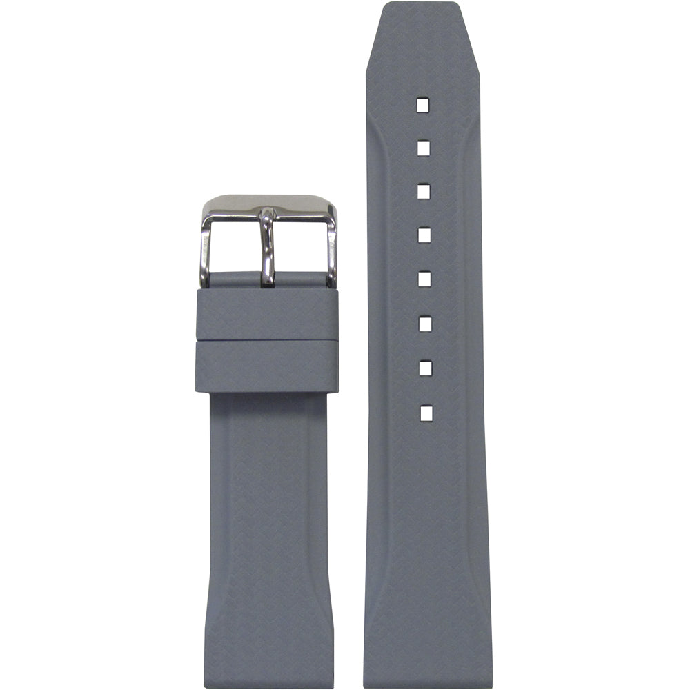 NBR Italian Rubber Watch Band | Bonetto 324 | Grey | Carbon Etching