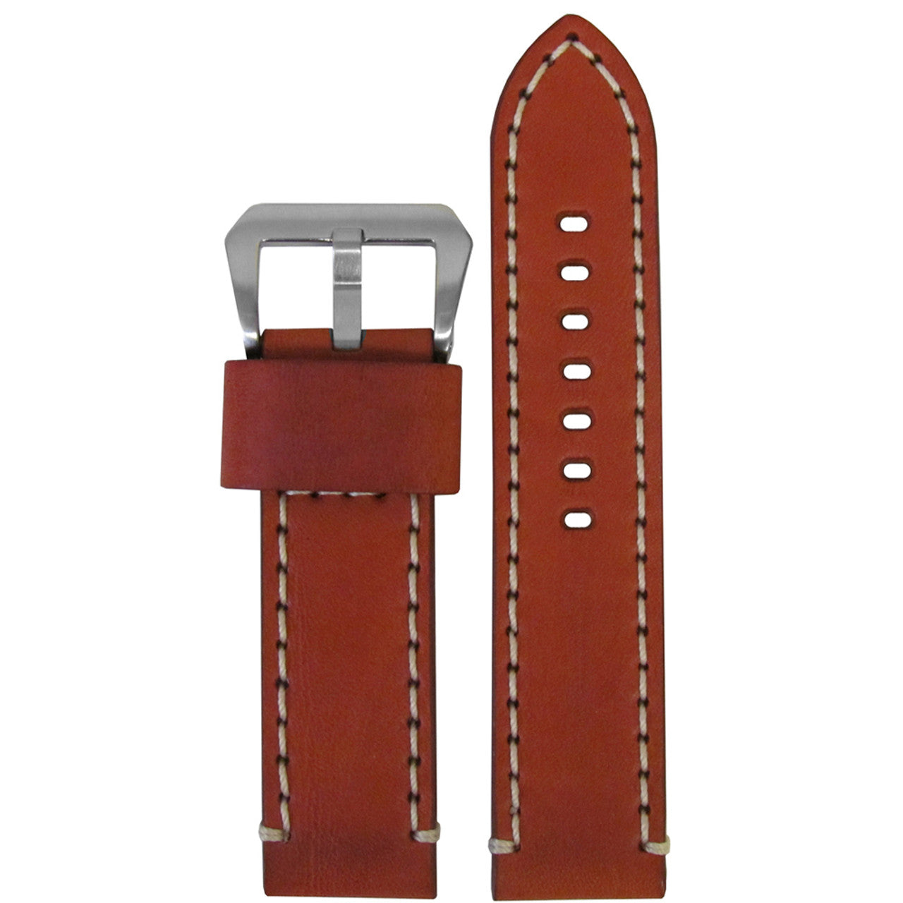 Vintage Leather Watch Band | Bronco | Chestnut | White Stitching