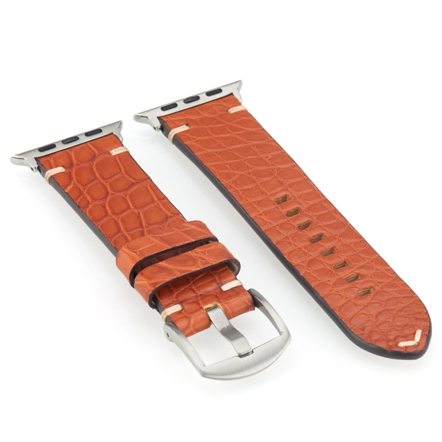 Apple Watch | Genuine Alligator Watch Band | Cognac | Flank Cut