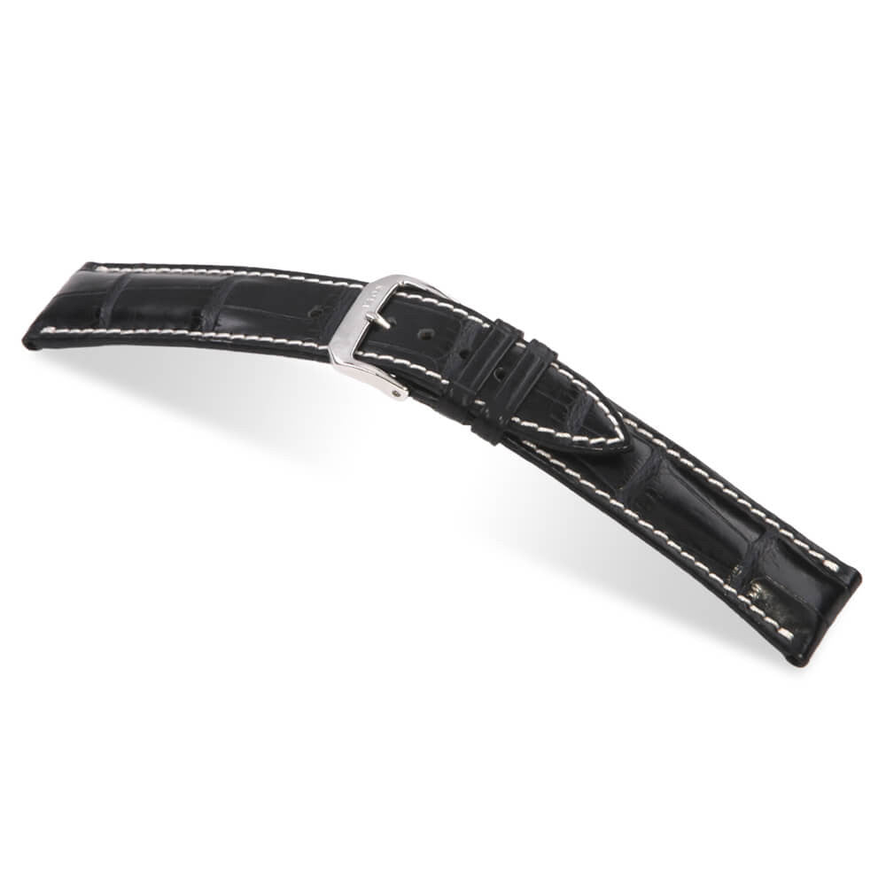 Genuine Alligator Watch Band | Connoisseur | Full Cut | Black