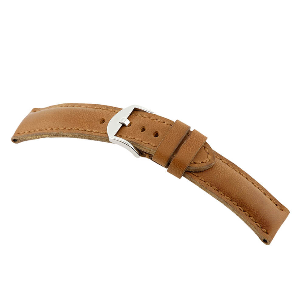 Genuine Vintage Leather Watch Band | Derby | Padded | Cognac