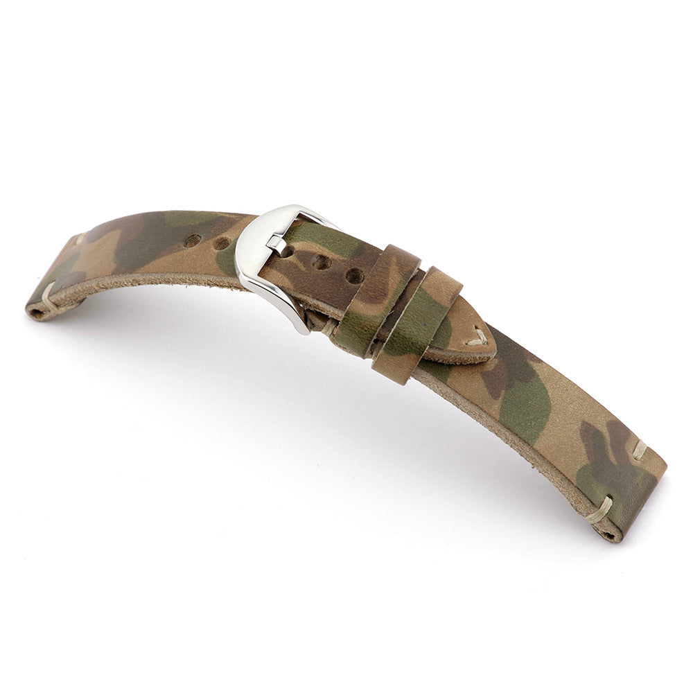 Leather Watch Band | Grand | Olive Drab | Minimal Stitch