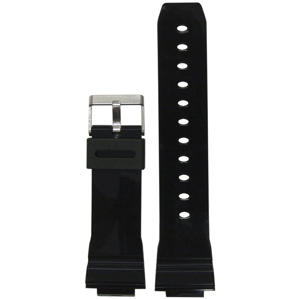 Polyurethane Watch Band | Waterproof | Glossy | Black | For Casio G-Shock | Hadley Roma MS3216