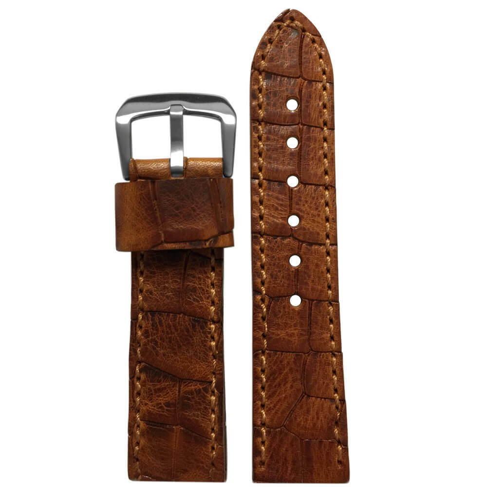 Oiled Vintage Leather "Gator" Watch Band | Tan | Hadley Roma MS916