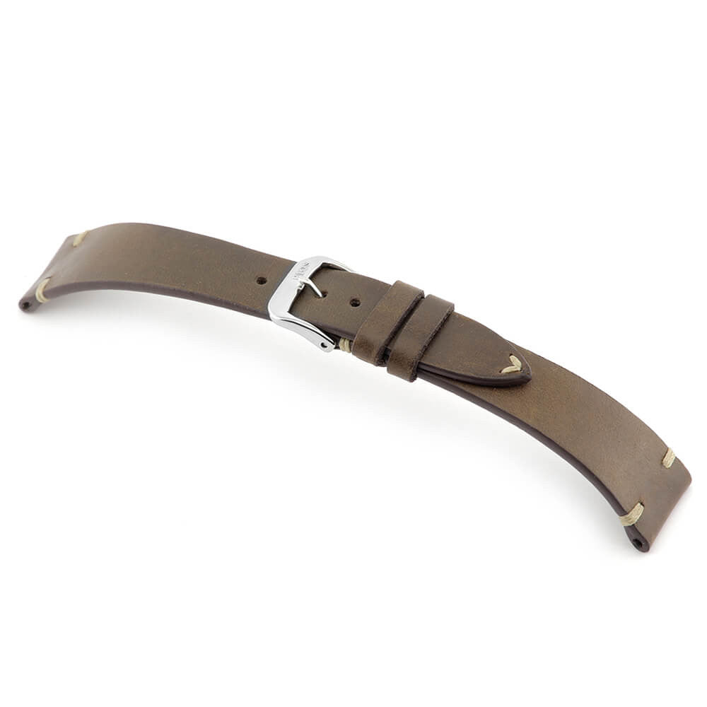 Genuine Vintage Leather Watch Band | Harrison | Mocha | Minimal Stitch