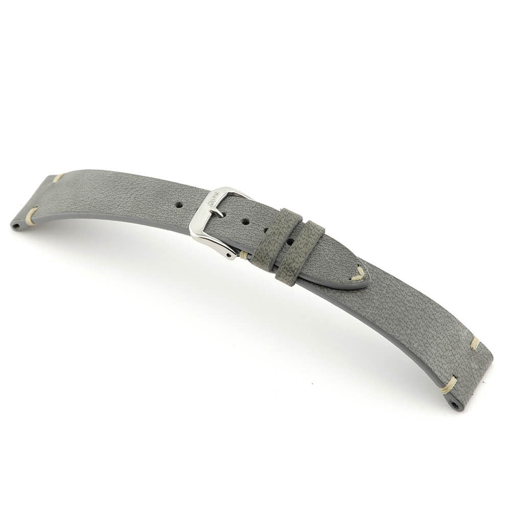 Genuine Vintage Leather Watch Band | Harrison | Stone Grey | Minimal Stitch