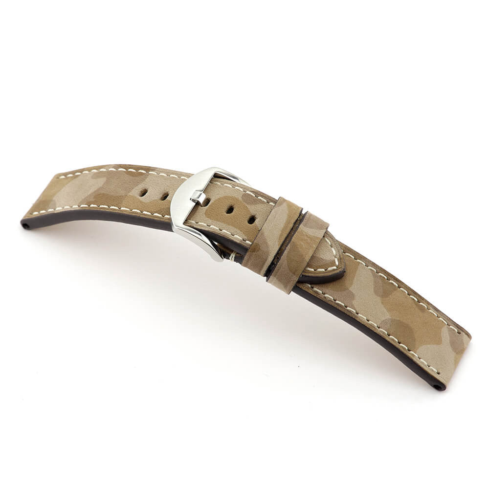 Genuine Leather Watch Band | Hawker | Camouflage | Sand