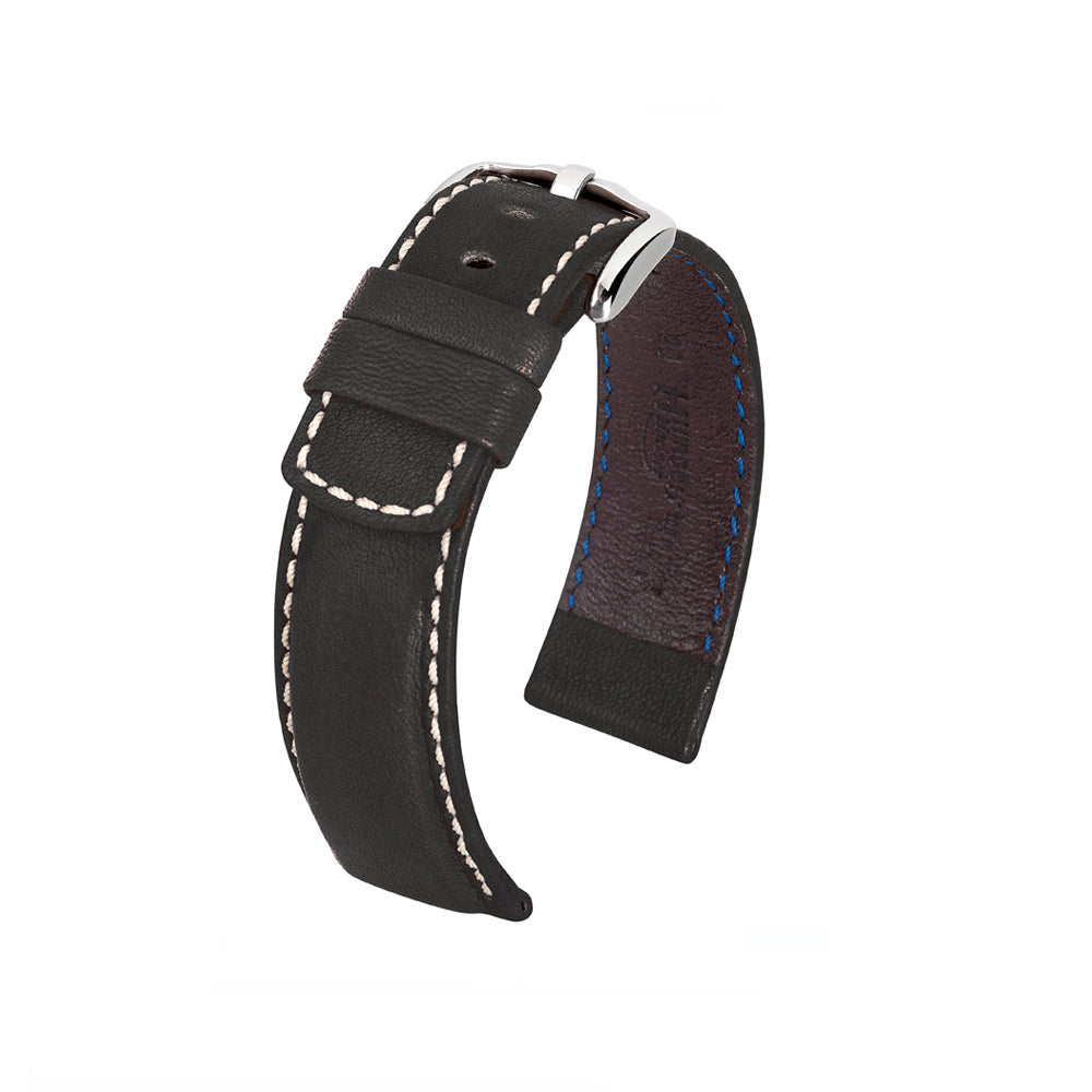 Barrel Dyed Saddle Leather Watch Band | Mariner | Black | Hirsch