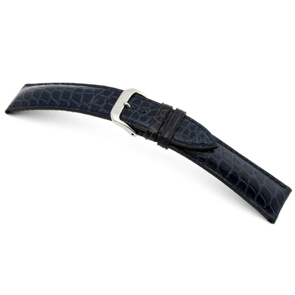 Genuine Alligator Watch Band | Imperial | Flank Cut | Ocean Blue