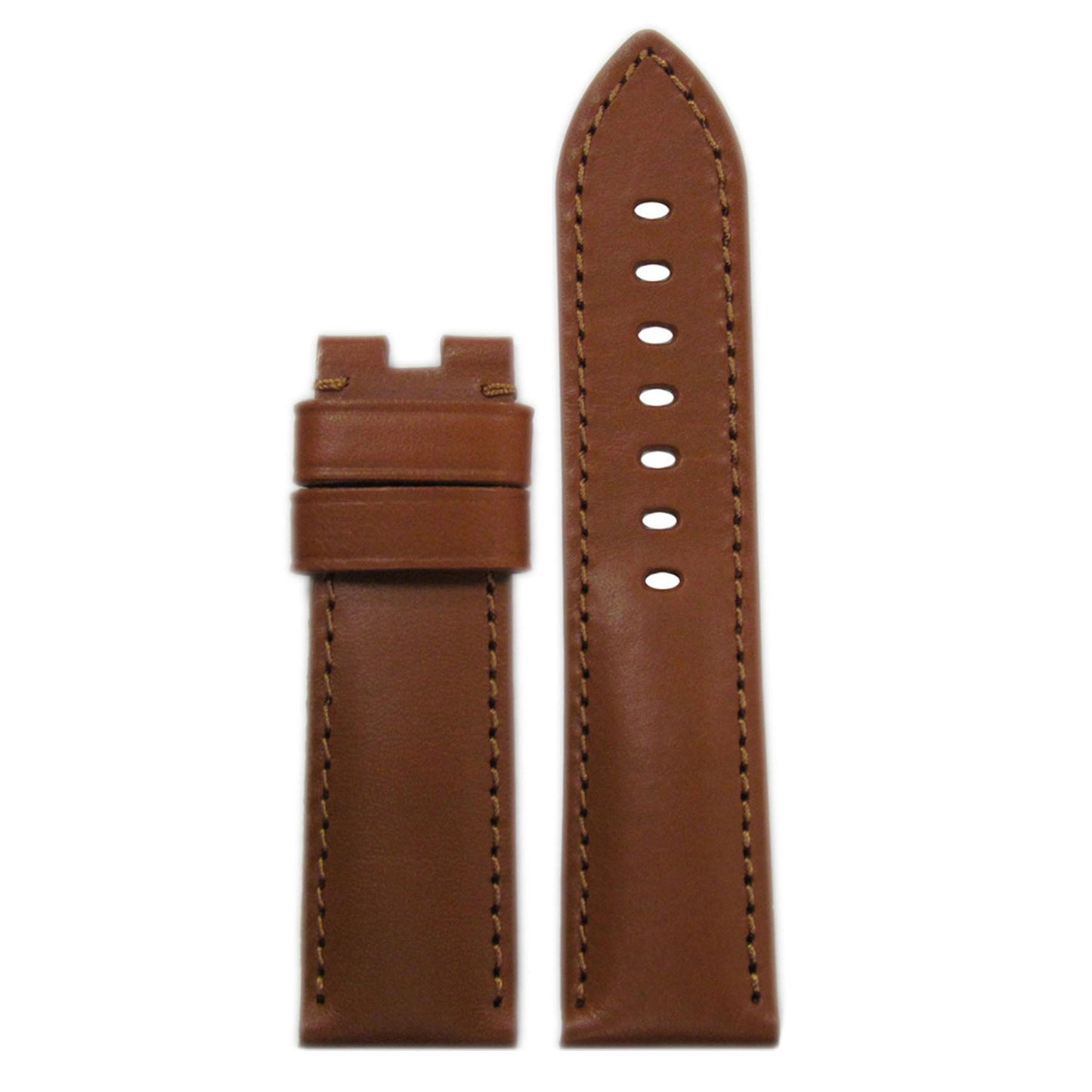 Italian Leather Watch Band | Tan | Match Stitch | for Panerai Deploy