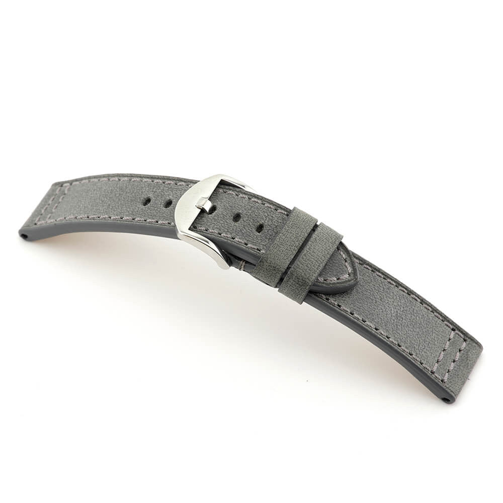 Genuine Vintage Leather Watch Band | Jersey | Flat | Stone Grey