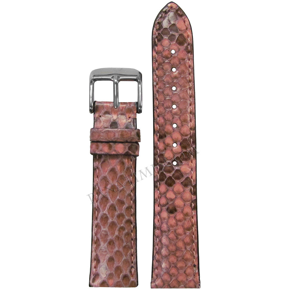 Ladies Genuine Python Watch Band | Pink | Match Stitch | Hadley Roma LS2020