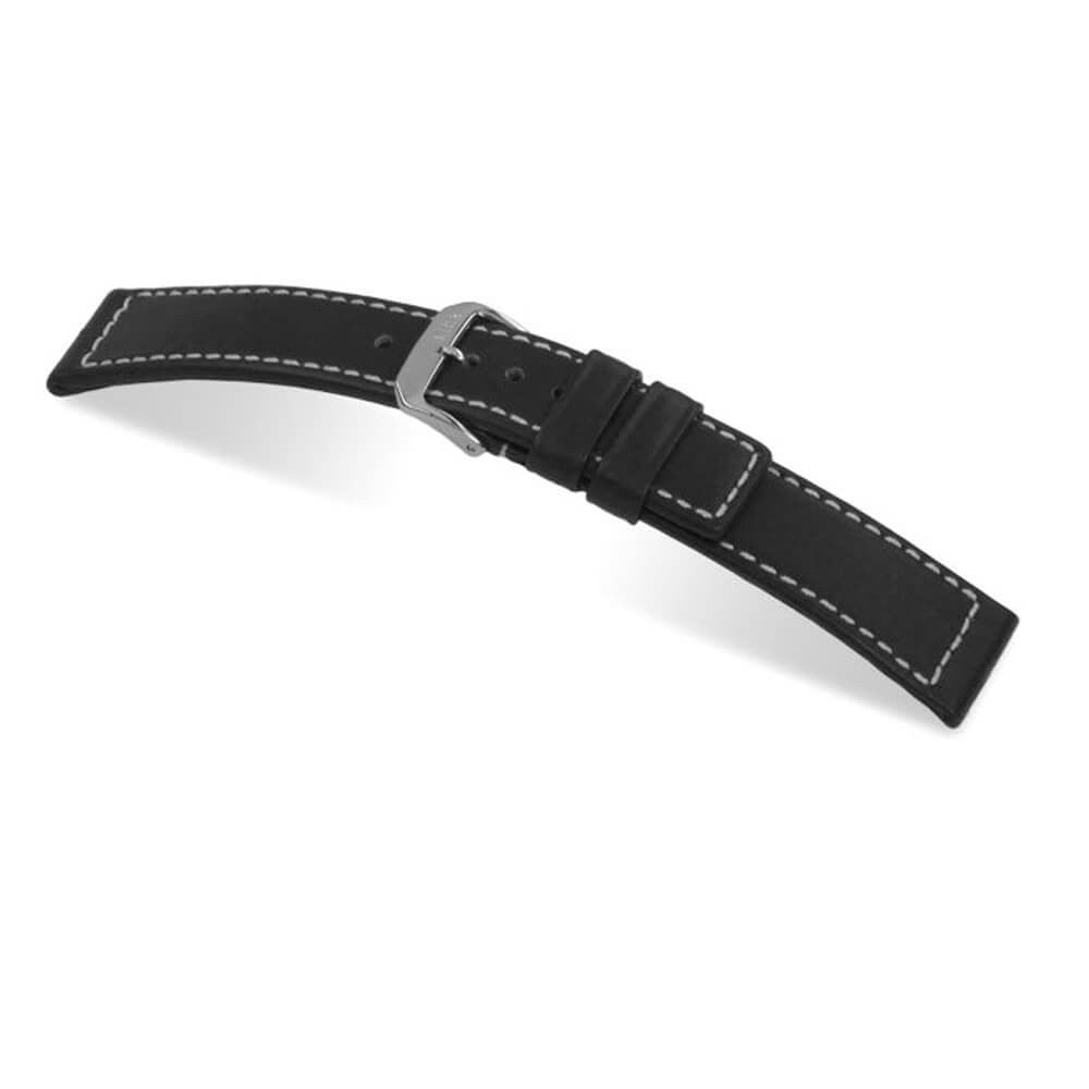 Hydrophobic Leather Watch Band | Mariner | Water Resistant | Black