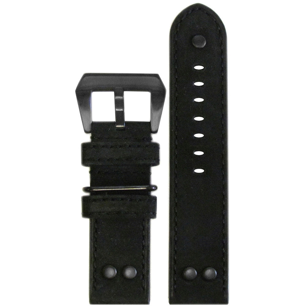 Suede Leather Watch Band | MB-1 Pilot | Black
