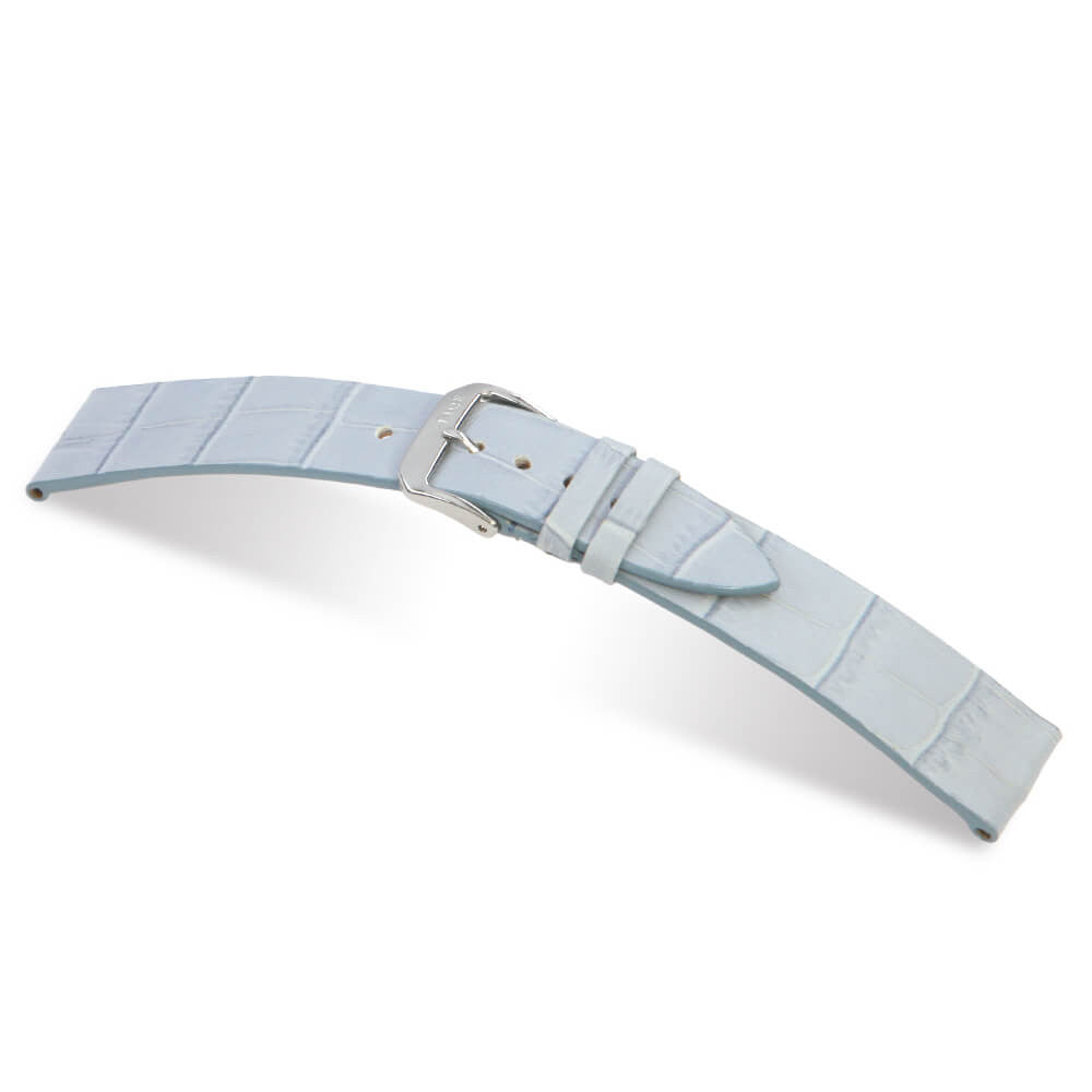 Embossed Leather Alligator Print Watch Band | Miami | Ice Blue