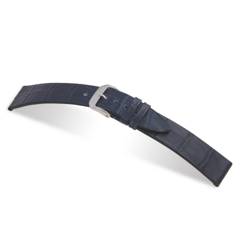 Embossed Leather Alligator Print Watch Band | Miami | Navy