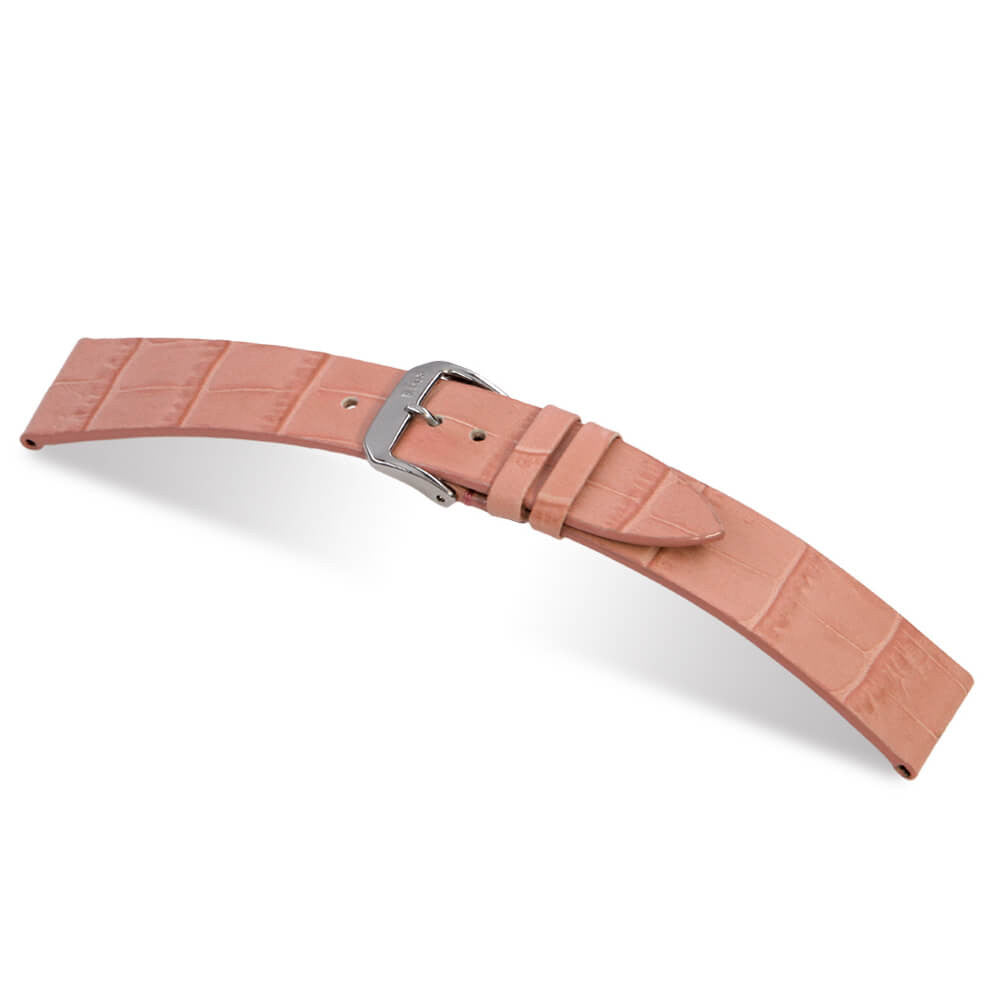 Embossed Leather Alligator Print Watch Band | Miami | Light Pink