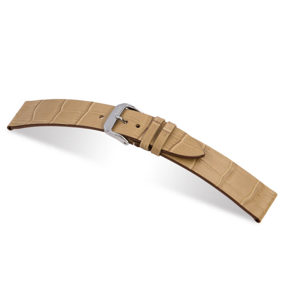 Embossed Leather Alligator Print Watch Band | Miami | Sand