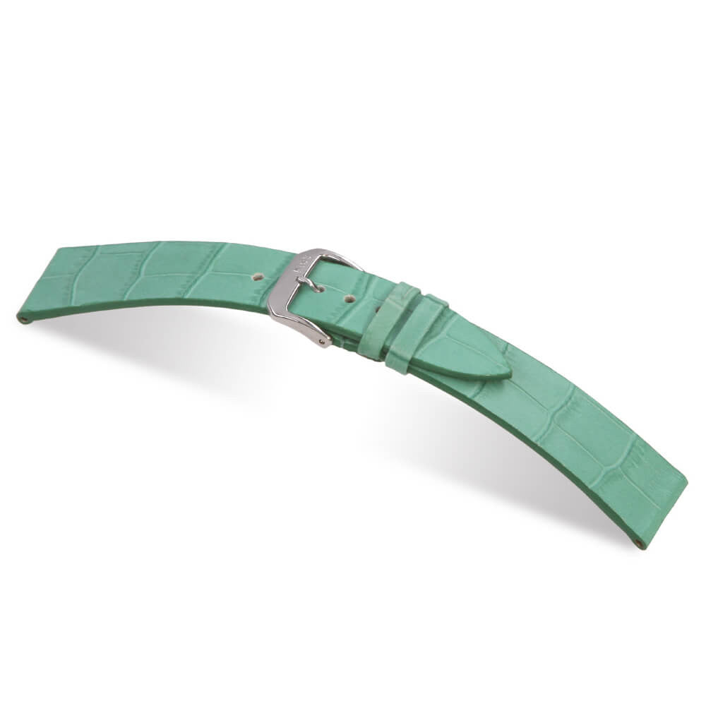Embossed Leather Alligator Print Watch Band | Miami | Turquoise