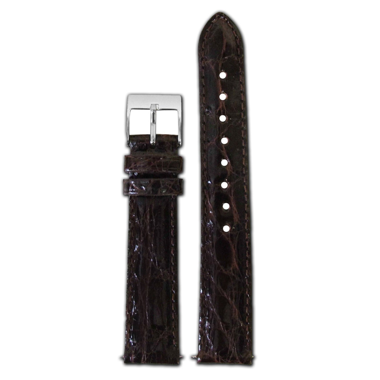 Genuine Crocodile Watch Band | Quick Release | Chocolate | for Michele
