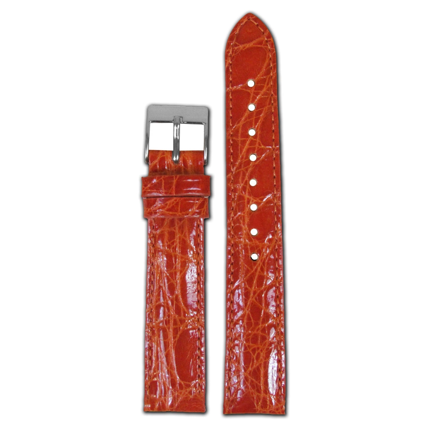 Genuine Crocodile Watch Band | Quick Release | Orange | for Michele