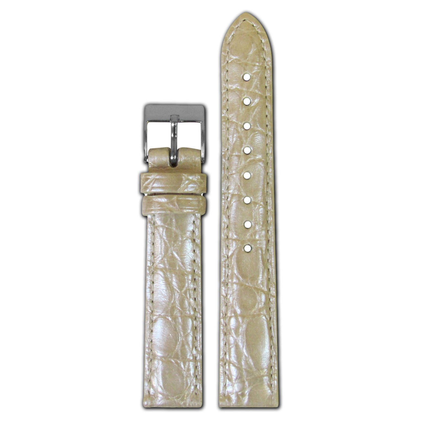 Genuine Crocodile Watch Band | Quick Release | Pearl Champagne | for Michele