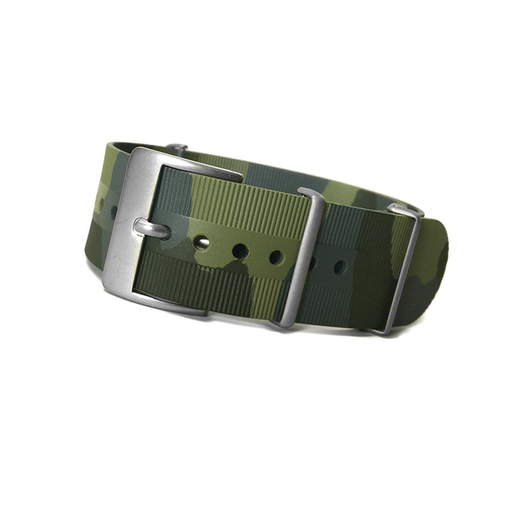 NBR-Rubber Watch Band | Waterproof | Camo-Olive-Ice | One Piece | Bonetto 328