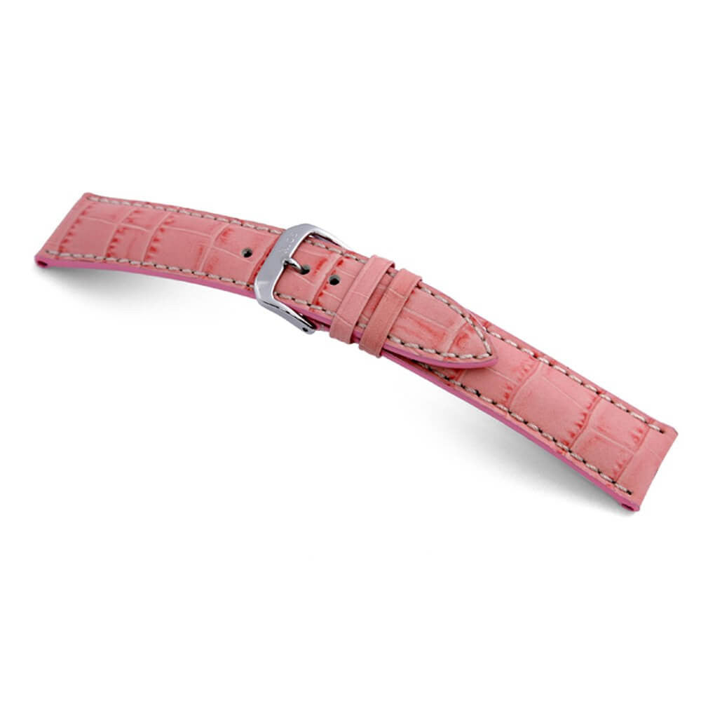 Quick Release | Embossed Leather Alligator Print Watch Band | New Orleans | Light Pink