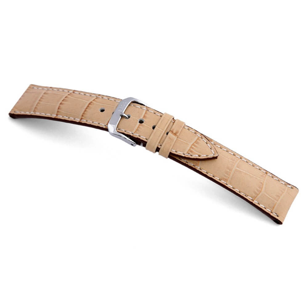 Embossed Leather Alligator Print Watch Band | Sand | New Orleans