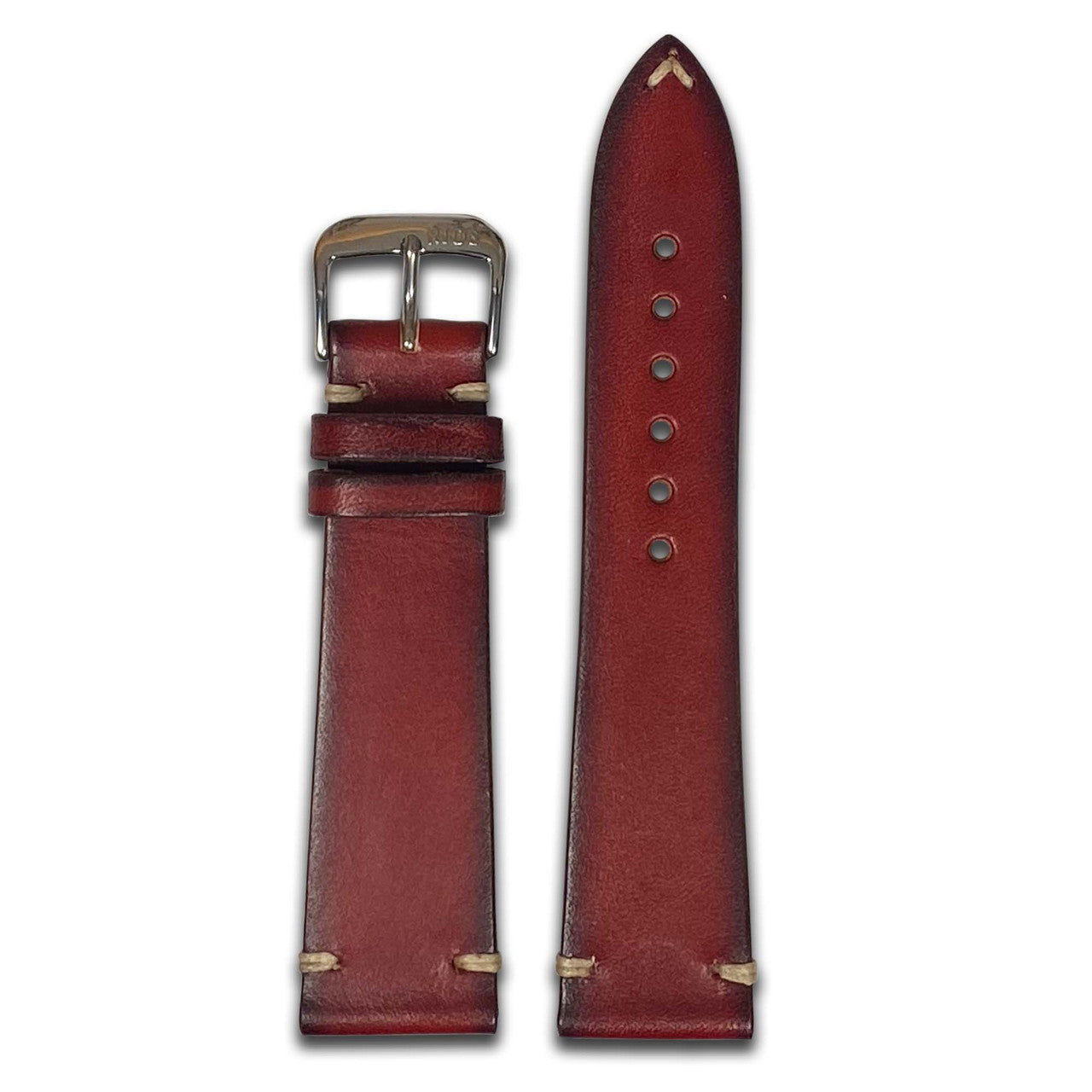 Oak Leather Watch Band | 2.7mm | Mahogany | Minimal Stitch